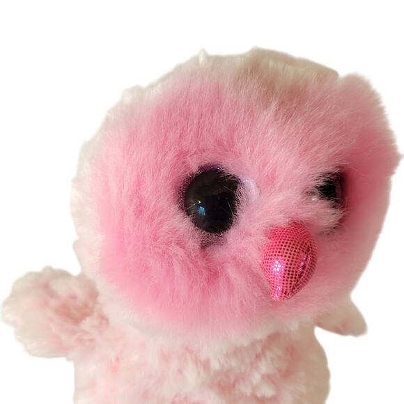 Ty Beanie Boos Twiggy Pink Owl 6” Stuffed Animal Plush Toy Sparkle Eyes - Picture 11 of 16